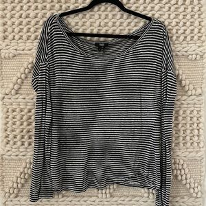 Paige Denim - 100% Linen Striped Long Sleeve Top